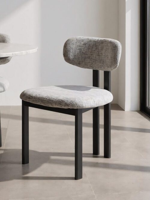 Chaise Gris Tissu-Métal Ixia 50 cm