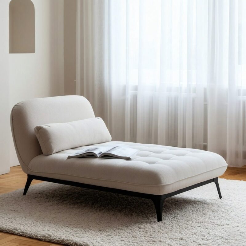 Chaise Crème Tissu-Métal Ixia 168 cm