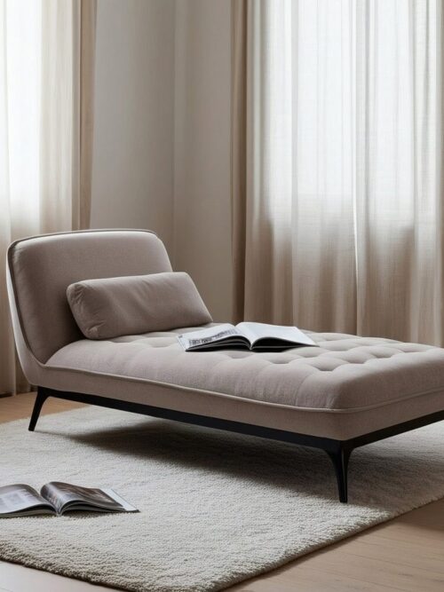 Chaise Taupe Tissu-Métal Ixia 168 cm