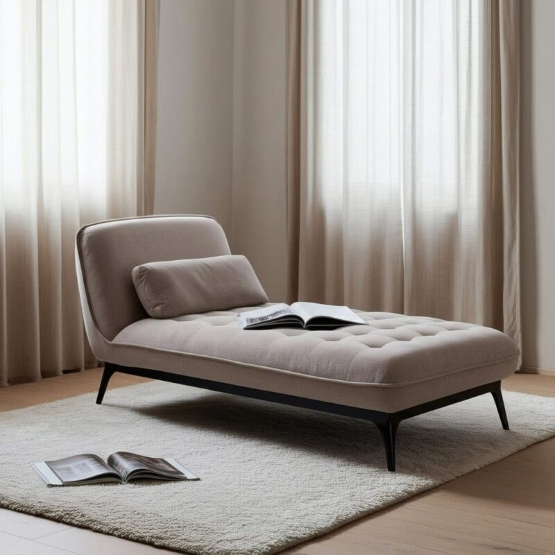 Chaise Taupe Tissu-Métal Ixia 168 cm