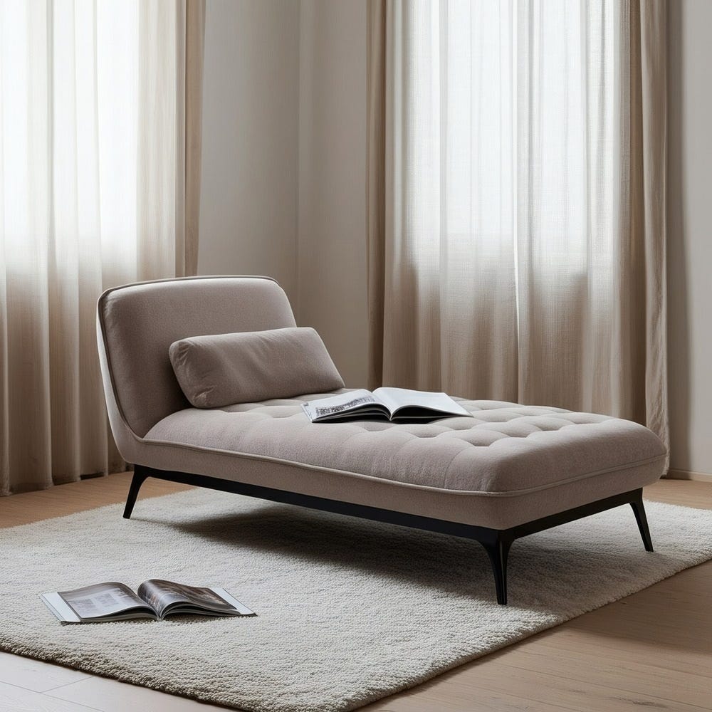 Chaise Taupe Tissu-Métal Ixia 168 cm