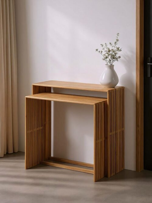 Console Gigogne Teck Massif Claire-Voie Ixia 85cm