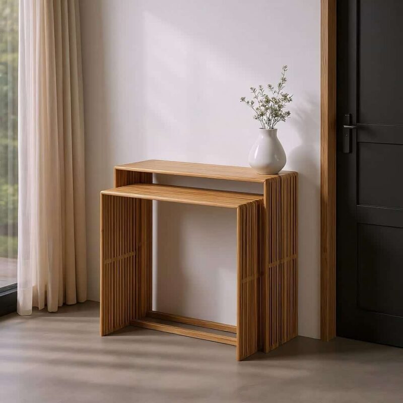 Console Gigogne Teck Massif Claire-Voie Ixia 85cm