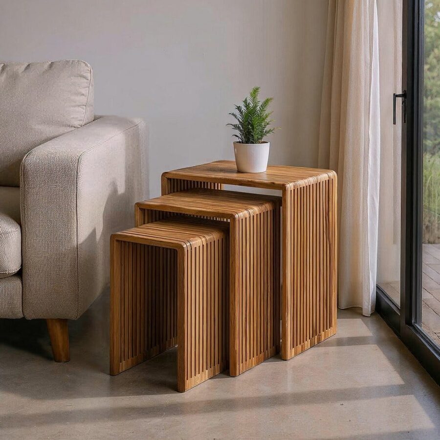 Tables Gigognes Teck Massif Bellamonte Ixia 41cm