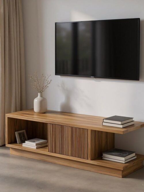 Meuble TV Naturel Push-Pull Ixia 135cm