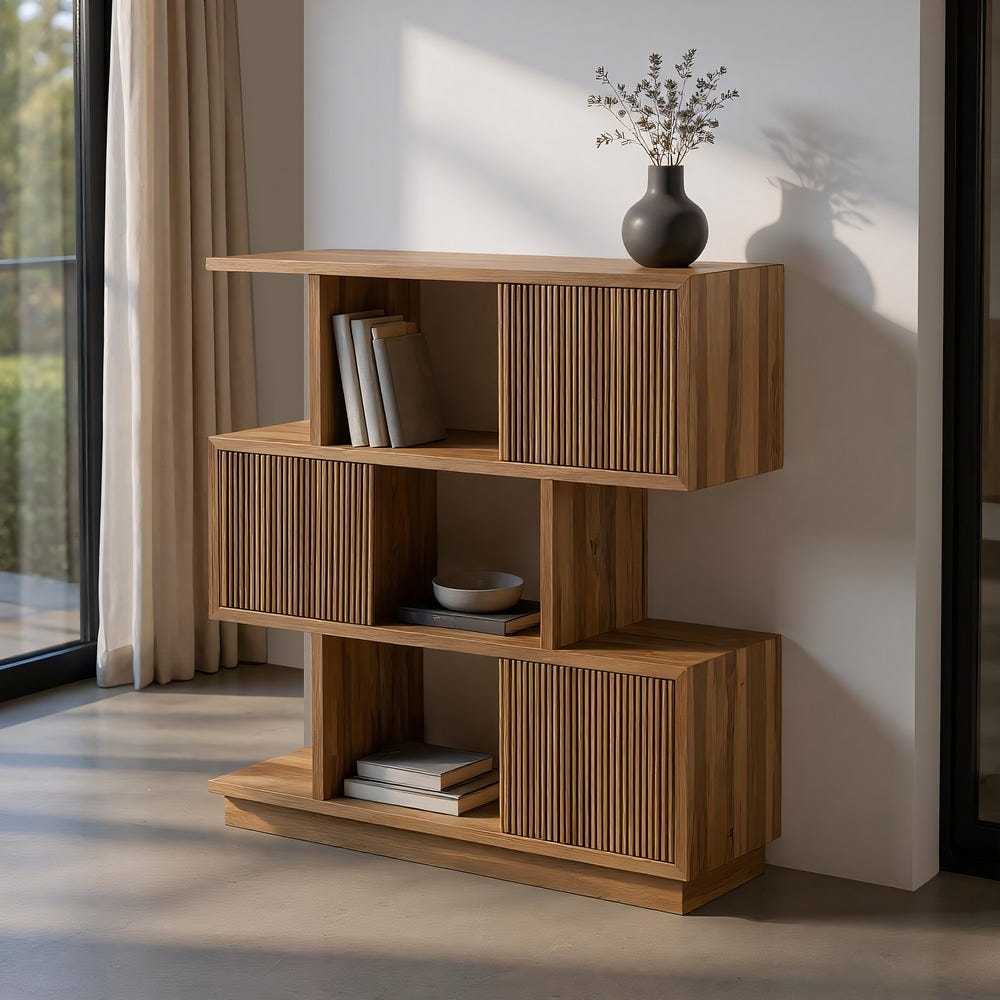 Buffet Teck Recyclé Structure Escalier Ixia 116cm