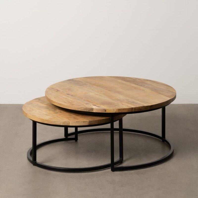 Table Basse Manguier Marron-noir Ixia 90cm