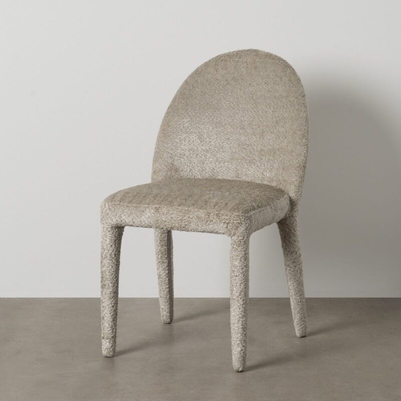 Chaise Beige Tissu-Métal Ixia 47 cm