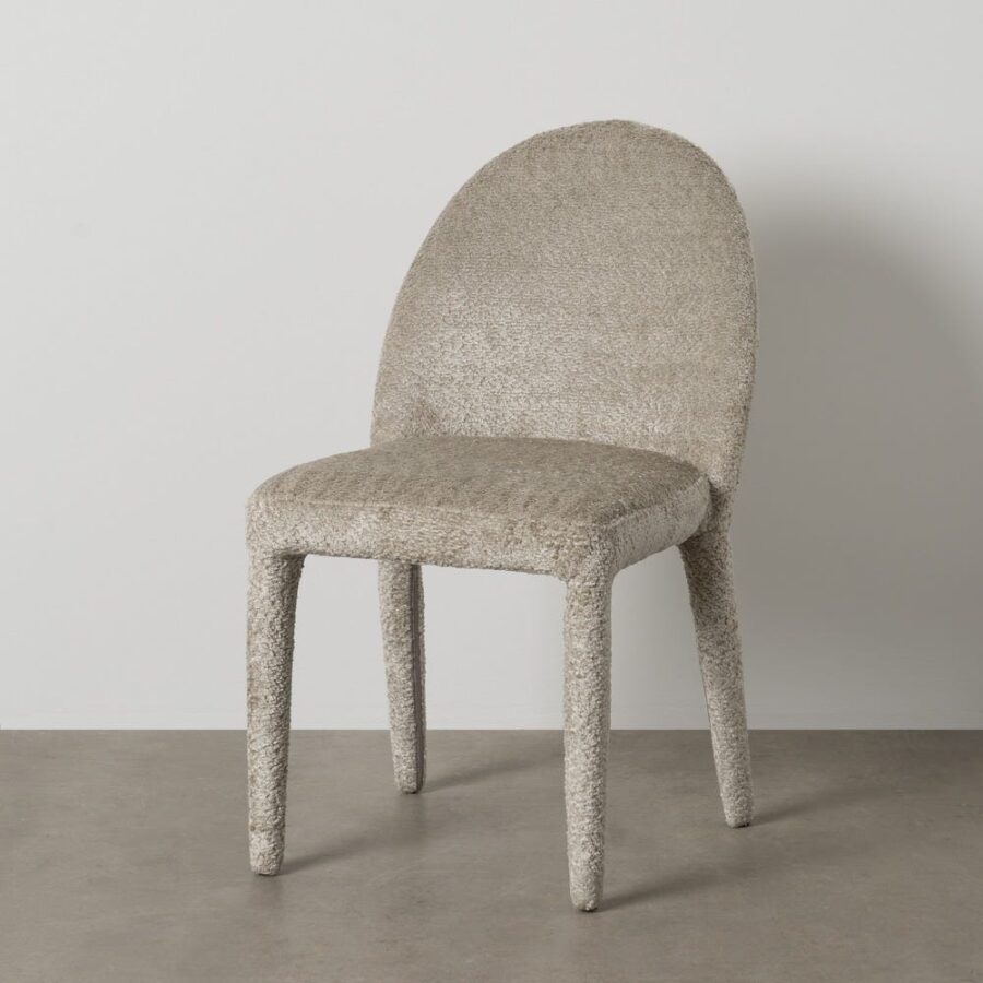 Chaise Beige Tissu-Métal Ixia 47 cm