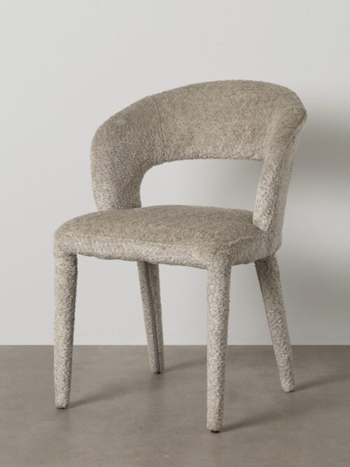 Chaise Beige Tissu-Métal Ixia 55 cm
