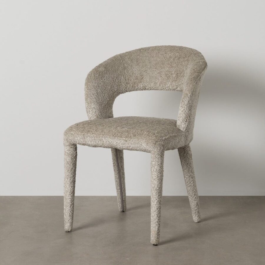 Chaise Beige Tissu-Métal Ixia 55 cm