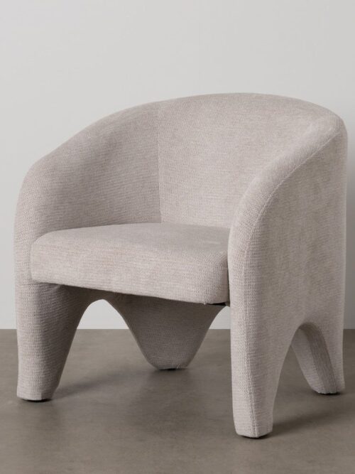Fauteuil Beige Étoffe Ixia 74 cm
