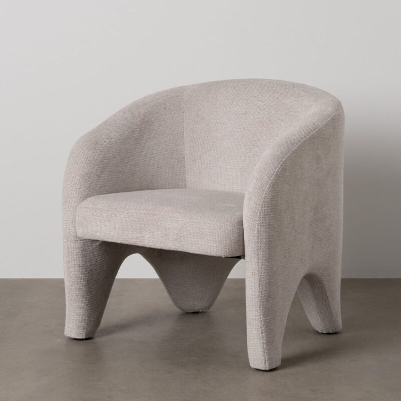 Fauteuil Beige Étoffe Ixia 74 cm