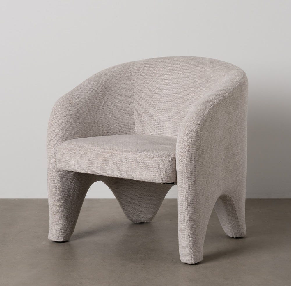 Fauteuil Beige Étoffe Ixia 74 cm