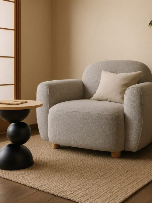 Fauteuil Marbré Étoffe Ixia 90 cm