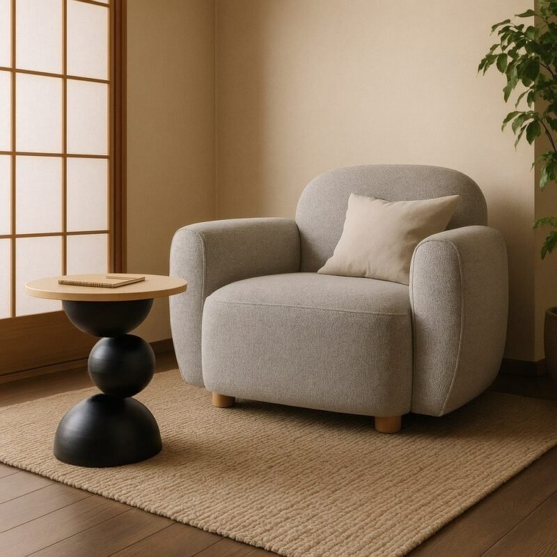 Fauteuil Marbré Étoffe Ixia 90 cm
