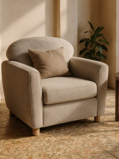 Fauteuil Marbré Étoffe Ixia 81 cm