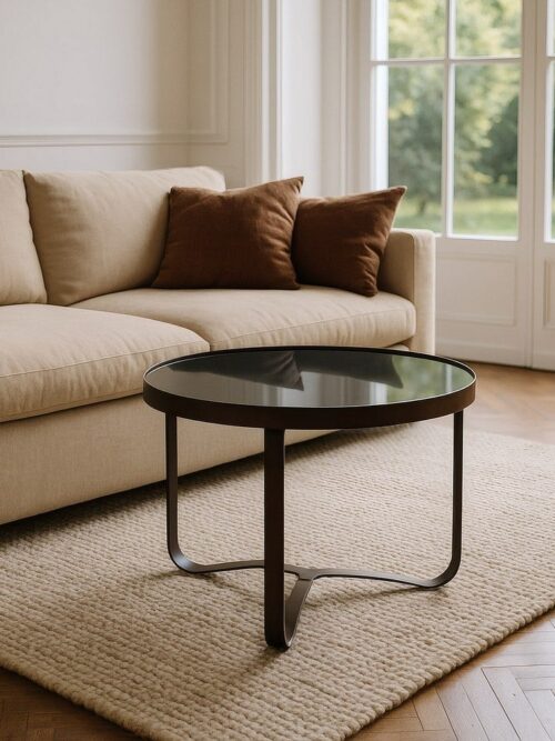 Table Basse Verre Marron Foncé Ixia