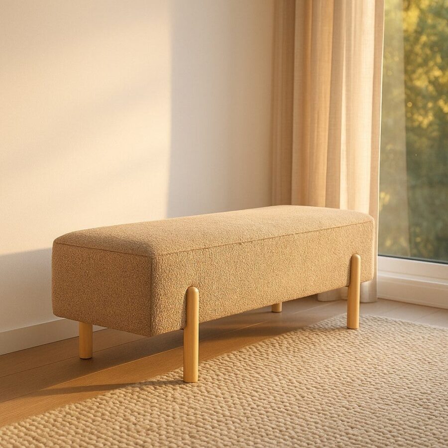 Banc Malle Taupe Tissu Ixia