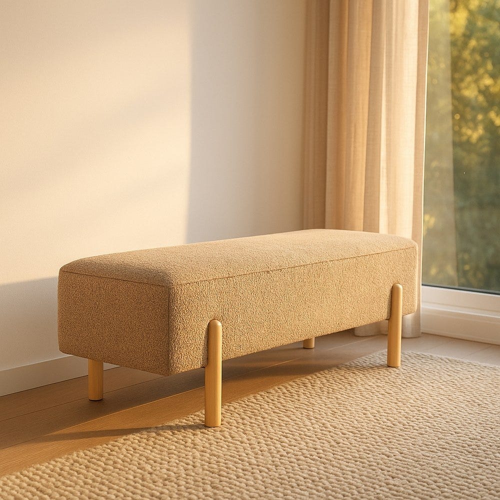 Banc Malle Taupe Tissu Ixia