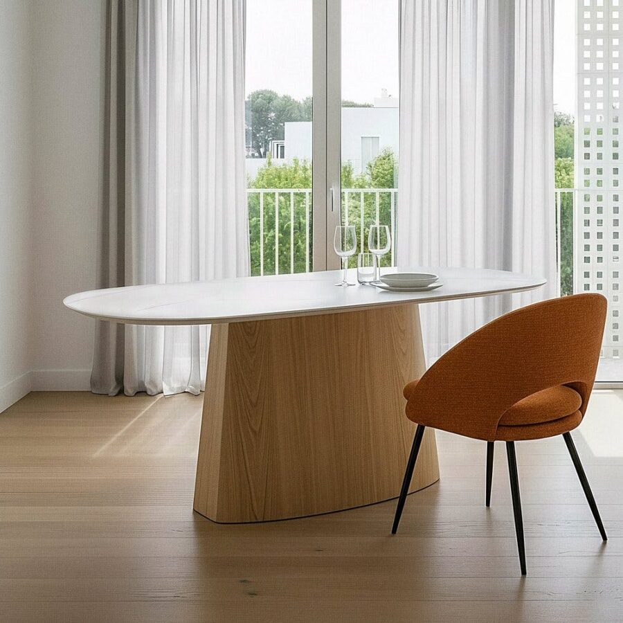 Table à Manger Marbre Blanc-naturel Ixia 180cm