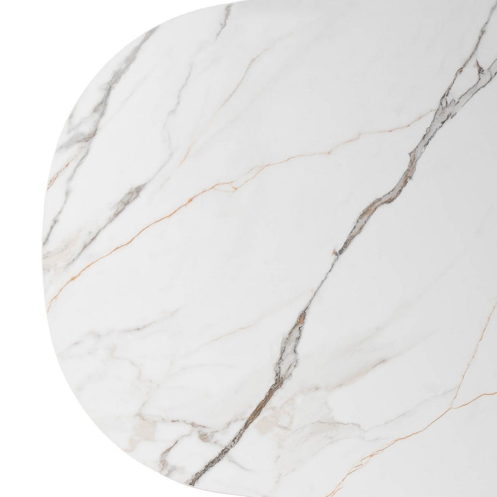 Table à Manger Marbre Blanc-brun Ixia 180cm – Image 7
