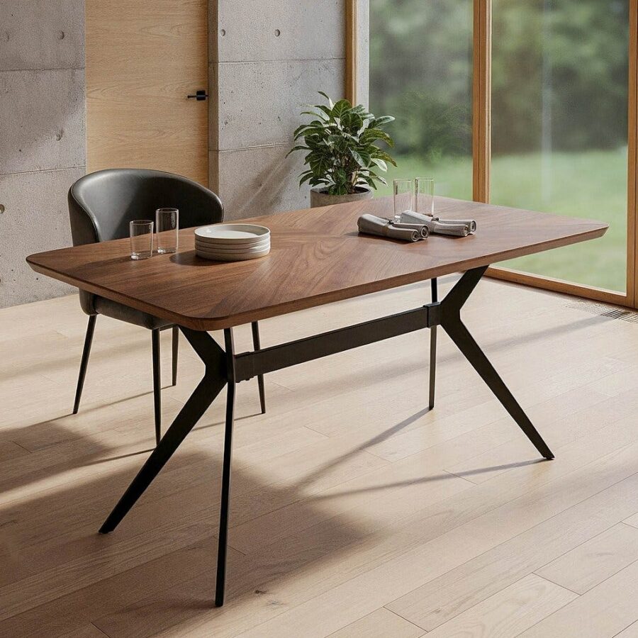 Table à Manger Marron-noir Ixia 180cm