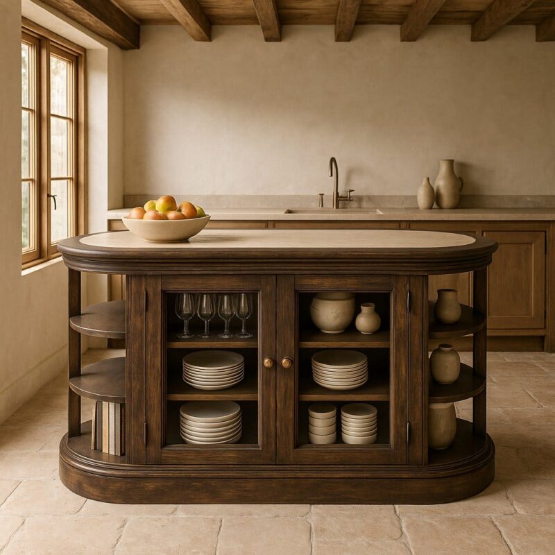 Buffet Manguier Marbre/bois Ixia 140cm