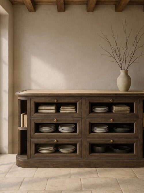 Buffet Manguier Marbre/bois Ixia 155cm