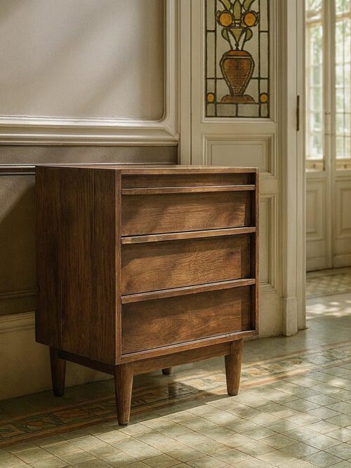 Commode Massif De Manguier Trois Tiroirs Garrel Ixia 70cm