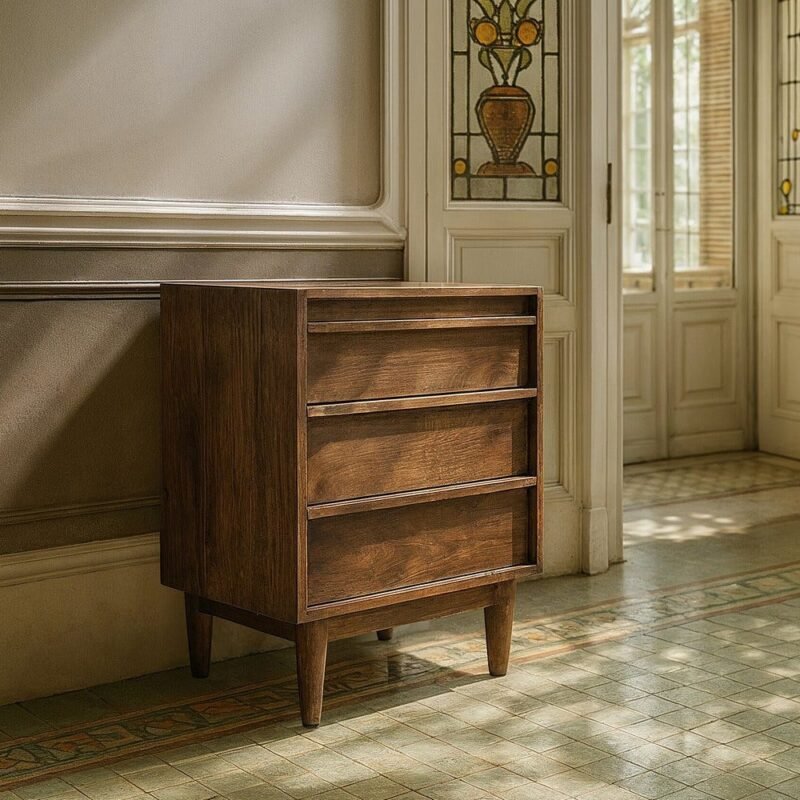 Commode Massif De Manguier Trois Tiroirs Garrel Ixia 70cm