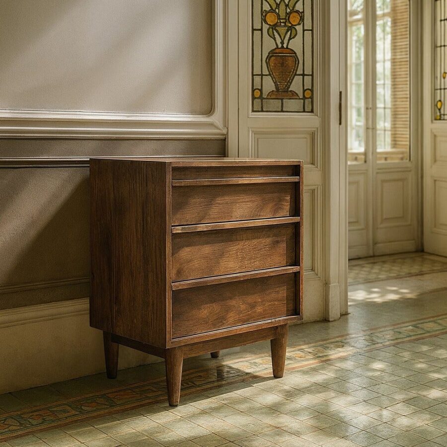Commode Massif De Manguier Trois Tiroirs Garrel Ixia 70cm