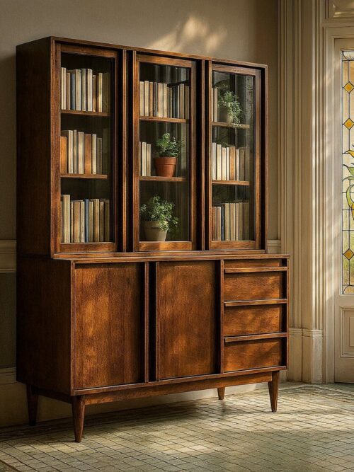 Buffet Vitrine Manguier Massif Garrel Ixia 150cm