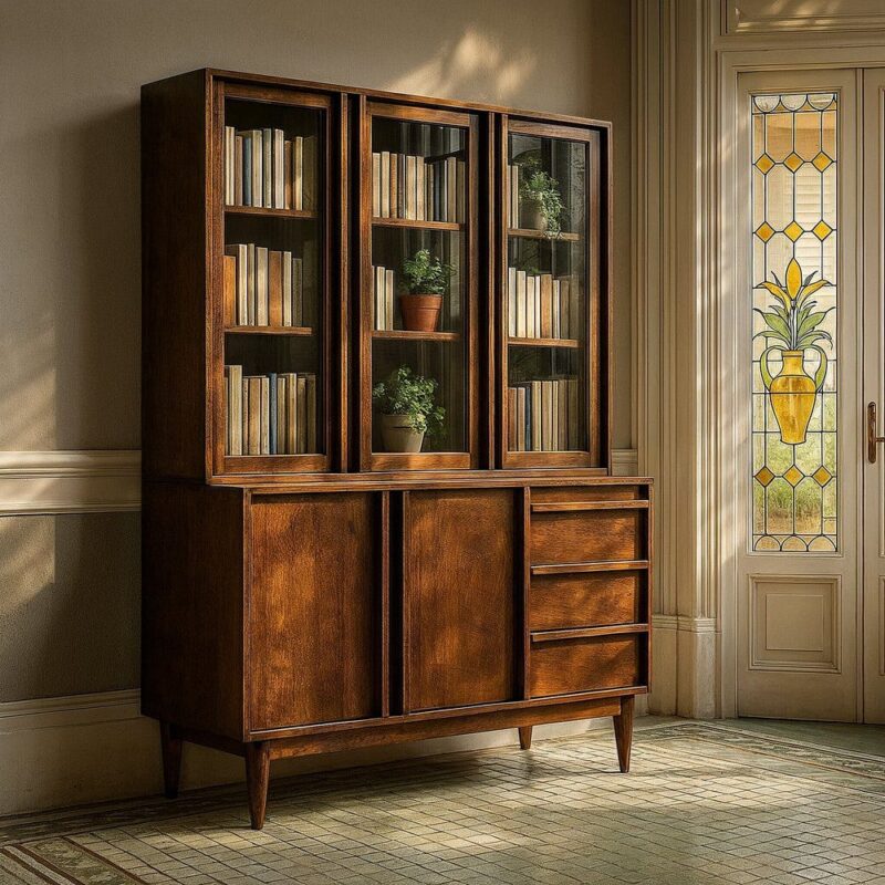 Buffet Vitrine Manguier Massif Garrel Ixia 150cm