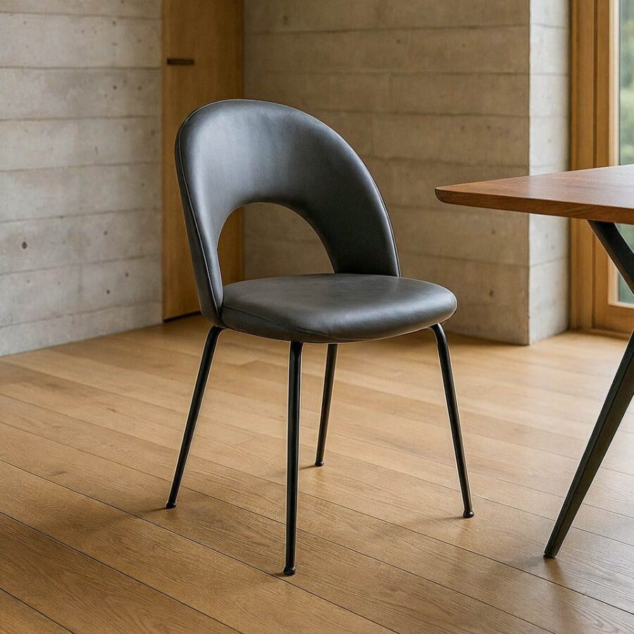Chaise Gris Imitation Cuir Ixia 49 cm