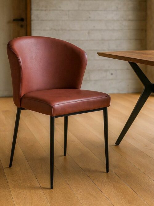 Chaise Bordeaux Imitation Cuir Ixia 59 cm