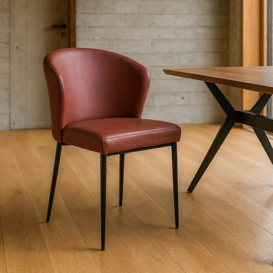 Chaise Bordeaux Imitation Cuir Ixia 59 cm