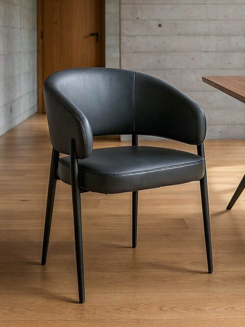 Chaise Gris Imitation Cuir Ixia 60 cm
