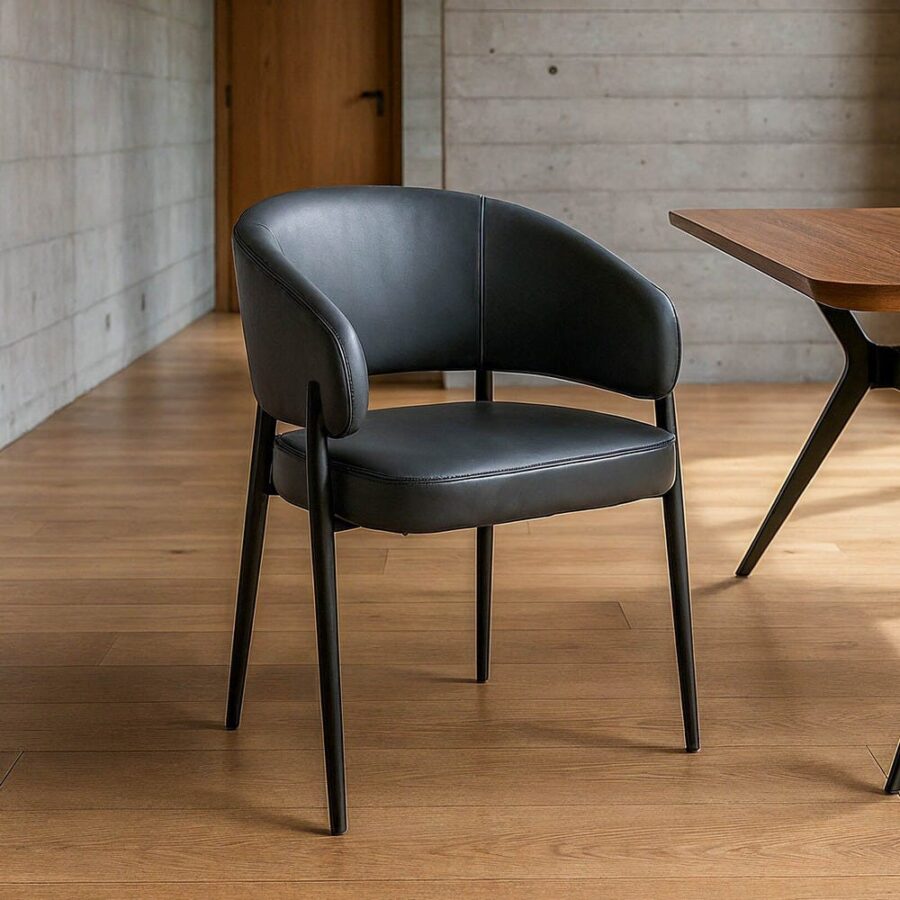 Chaise Gris Imitation Cuir Ixia 60 cm
