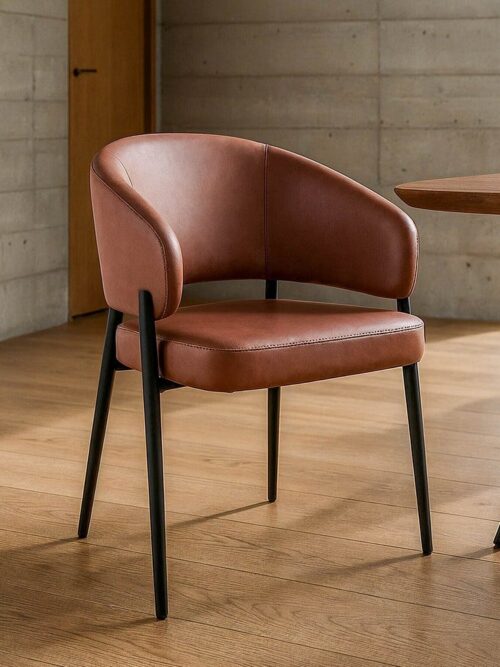 Chaise Bordeaux Imitation Cuir Ixia 60 cm