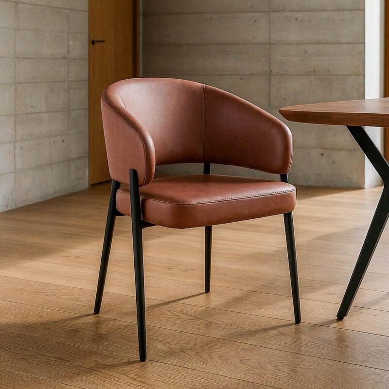 Lot de 2 : Chaise Bordeaux Imitation Cuir Ixia 60 cm
