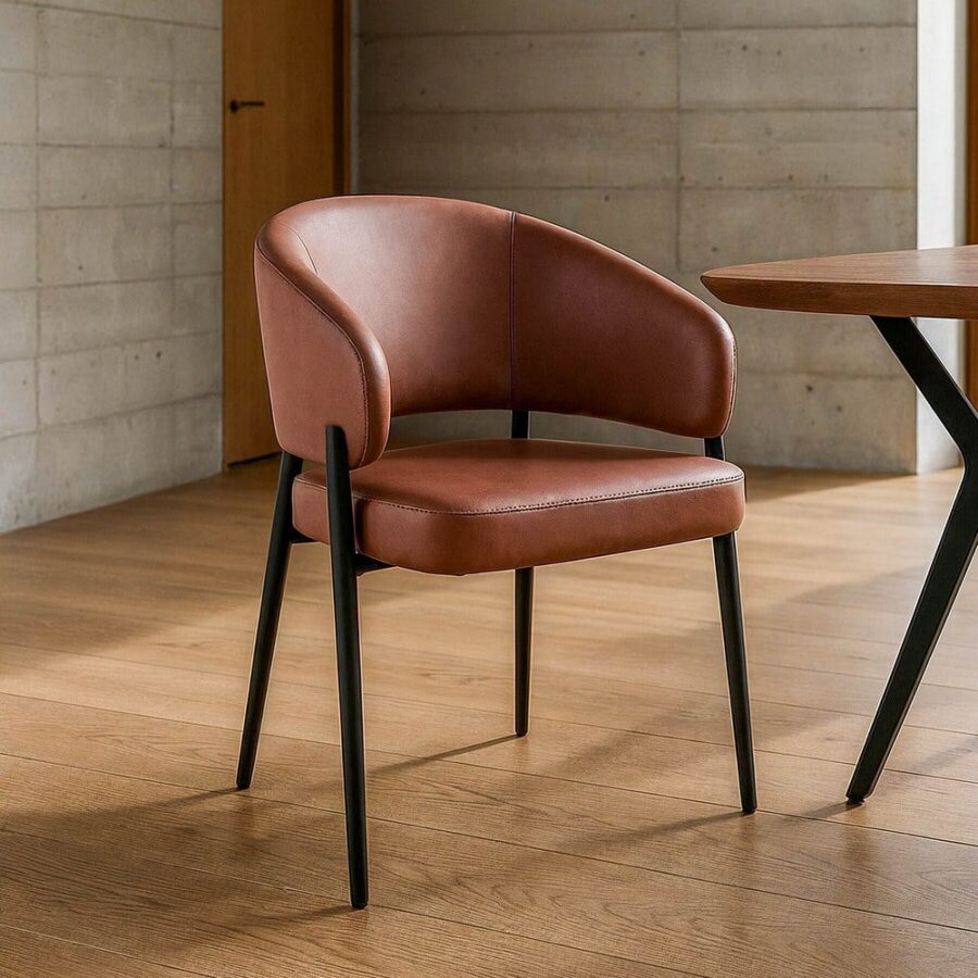 Chaise Bordeaux Imitation Cuir Ixia 60 cm