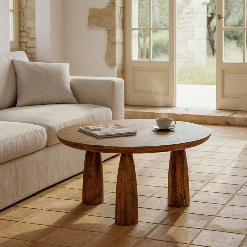 Table Basse Ronde Manguier Ixia 75 ou 90 cm
