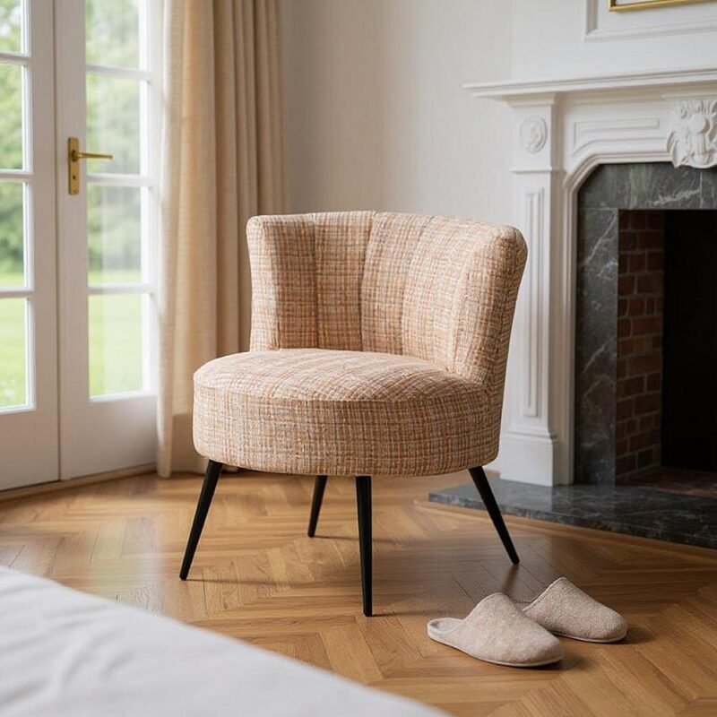 Fauteuil Marbré Tissu-Métal Ixia