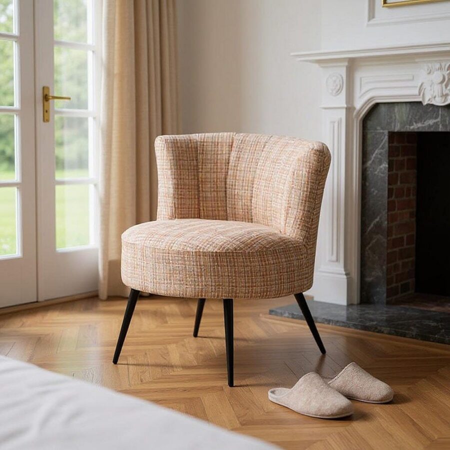 Fauteuil Marbré Tissu-Métal Ixia