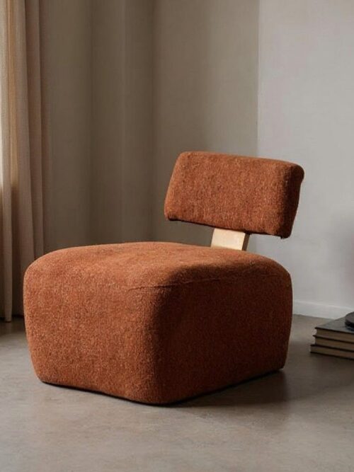Fauteuil Marbré Tuile Tissu-Bois Ixia