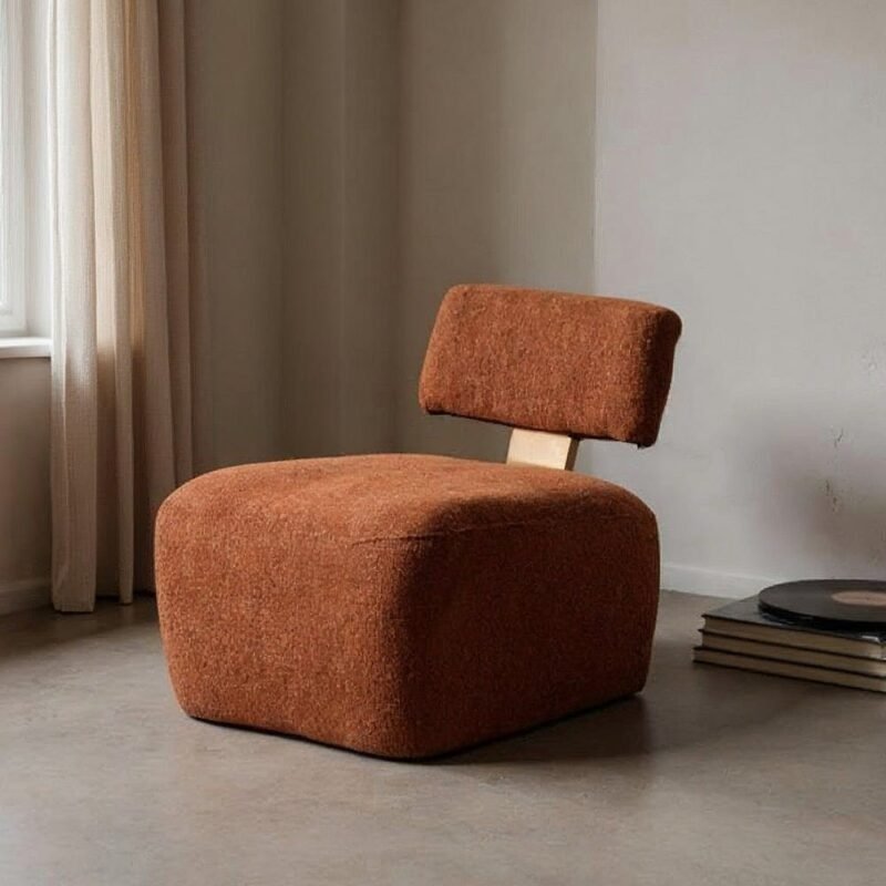 Fauteuil Marbré Tuile Tissu-Bois Ixia