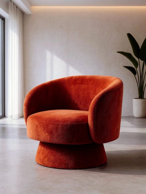 Fauteuil Pivotant Terracotta Étoffe Ixia