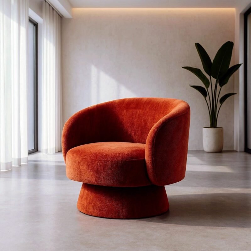 Fauteuil Pivotant Terracotta Étoffe Ixia