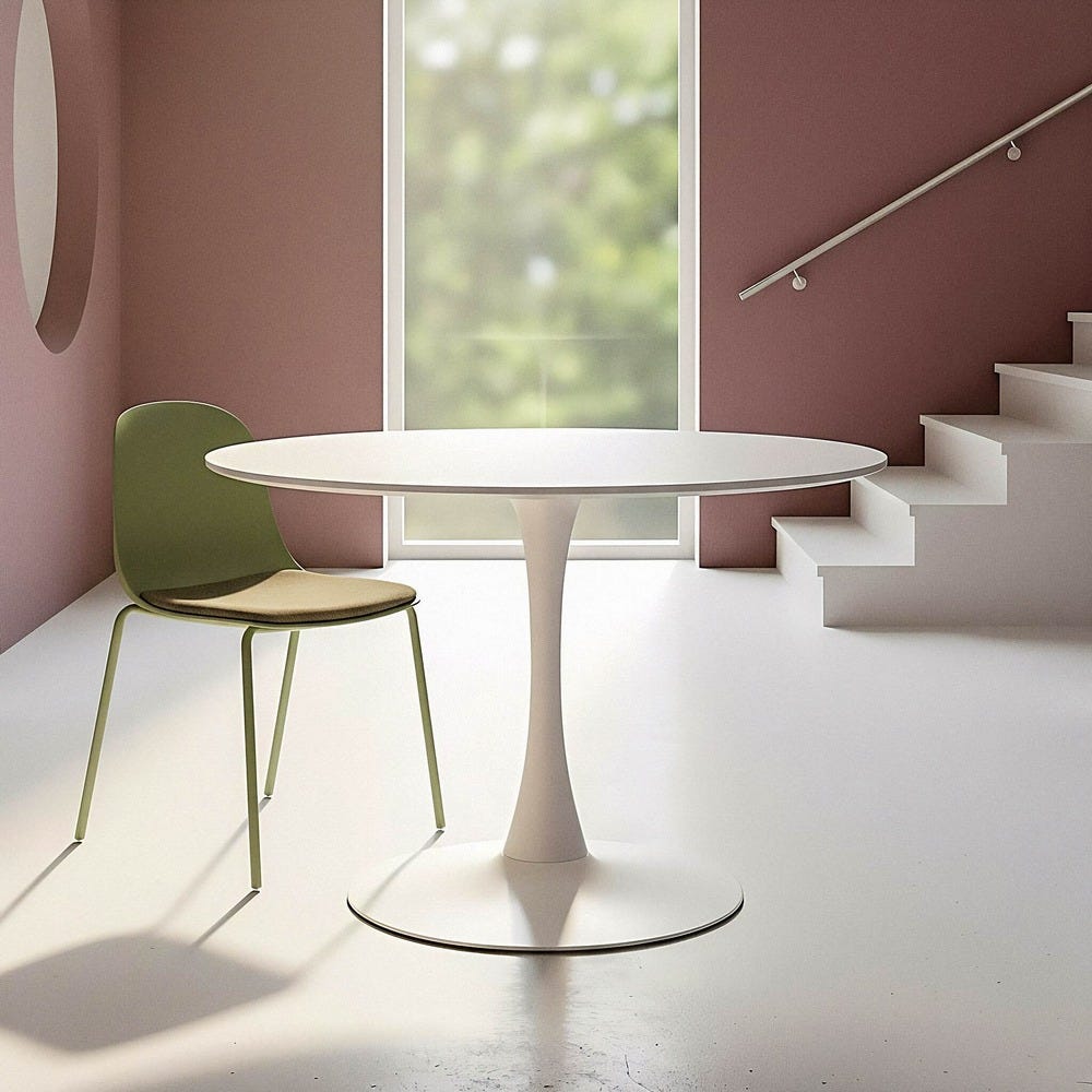 Table à Manger Blanc Ixia 100cm